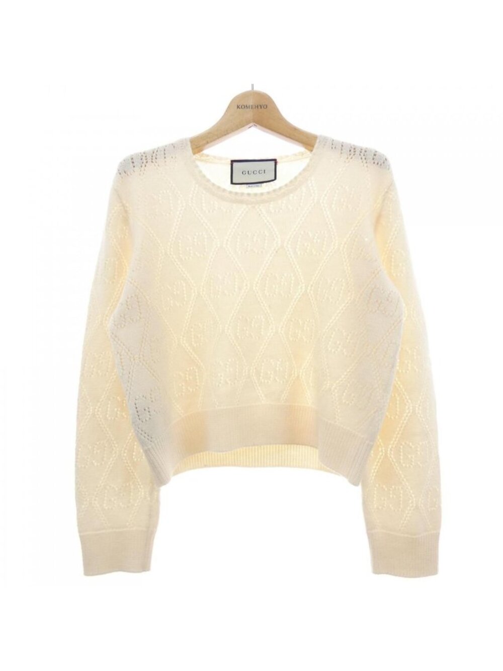 Gucci GG Perforated Wool Crop Sweater 7 Knit